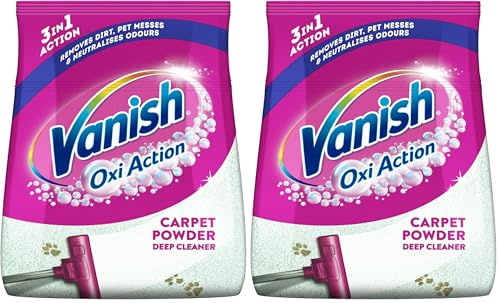 Vanish Oxi Action Upholstery & Carpet Cleaner, Stain Remover Powder for Large Area Cleaning, 650g | Spring Flowers Fragrance | Cleans and Freshens your Carpet (Pack of 2)