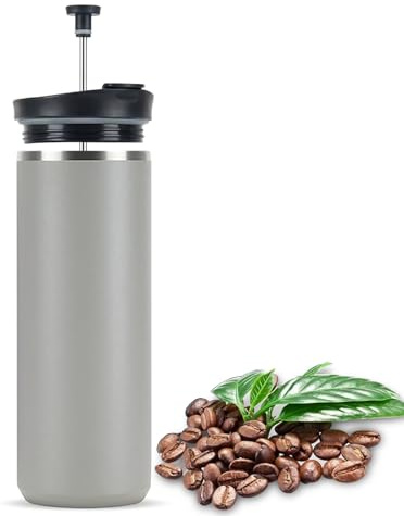 Cafetière à piston à double paroi en acier inoxydable, tasse de voyage isotherme avec filtre à pression pour café ou thé, cafetière portable de 750 ml, parfaite pour le camping, le bureau, la maison