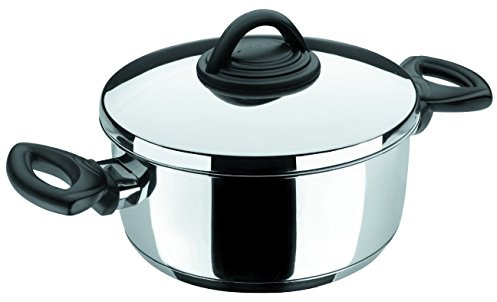 LACOR 85022 - Cacerola con Tapa Estudio 22 Acero Inoxidable - Profesional | En acero inoxidable, para guisos y cocciones uniformes; ideal para cocina profesional y uso diario en casa, para el día a día