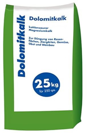 Dolomitkalk Rasenkalk-Zur Vorbeugung von Moosbildung im Rasen mit Calcium und viel Magnesium 25 kg