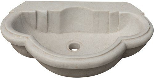 Biscottini Lavandino in Marmo Bianco 57x37x16 cm | Lavandino da Esterno e Interno | Lavabo Pietra | Lavabo da appoggio Pietra | Lavandino Cucina