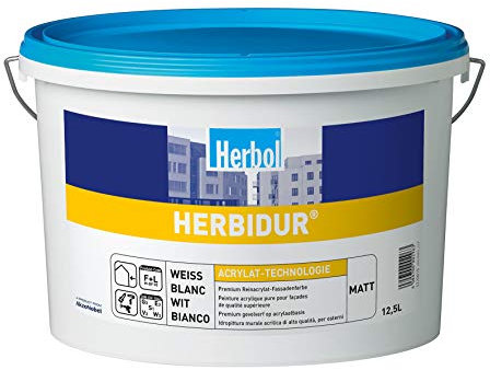 Herbol Herbidur matt Hochleistungs-Fassadenfarbe weiss / 12,5 Liter