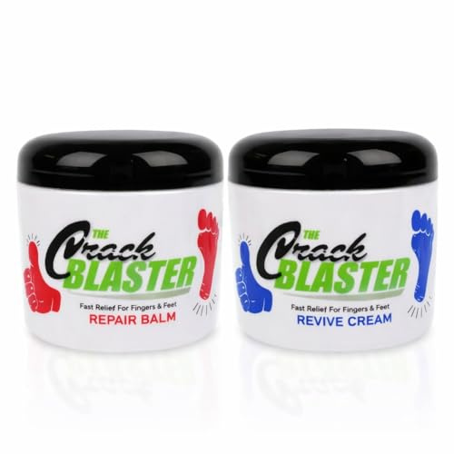 Crack Blaster Repair - Cracked Skin, Heel, Finger Healing Balm and Crack Blaster Revive Dry Skin and Body Cream