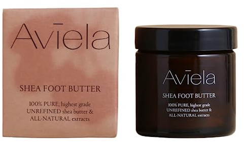 Aviela Shea Butter Foot Cream For Very Dry Feet & Cracked Heels | Intensely Moisturising | Vegan & Cruelty Free, 100% Natural | 60ml Foot Moisturiser Cream