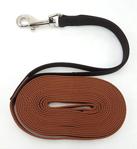 elropet Flex Fährtenleine Schleppleine mit Ruckdämpfer braun 50m-20mm Hundeleine