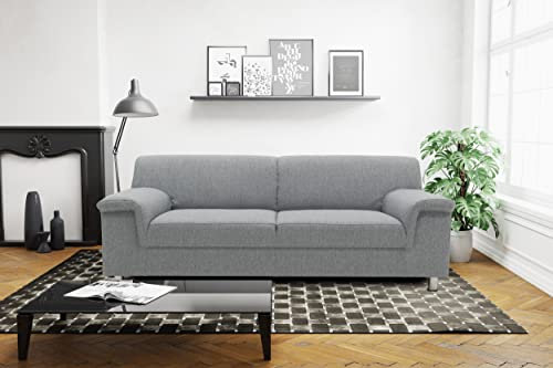 DOMO Collection Jamie Sofa 2er Couch, Garnitur 2 Sitzer, grau, 190 x 80 x 72 cm