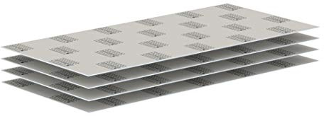 LUX ELEMENTS Placa de construcción lista para azulejos 125 x 60 cm, 4 unidades, placa de espuma dura de 4 mm de poliestireno expandido con revestimiento de mortero especial, resistente al moho