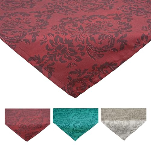 beties - Epoche -, Mitteldecke Tischdecke ca. 80x80 cm, 3D-Ornament auf Baumwolle Halbpanama-Bindung in Premiumqualität (Karmin-rot)
