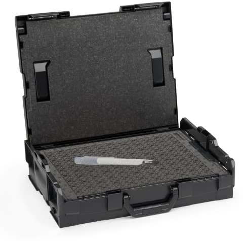 L-BOXX Sortimo L-Boxx 102 Werkzeugkoffer-Set • Blackline Schwarz mit Verschlüsse Anthrazit • bestückt mit L BOXX 102 Einlage Ordnungssystem Schnitteinlagen und Deckelpolster