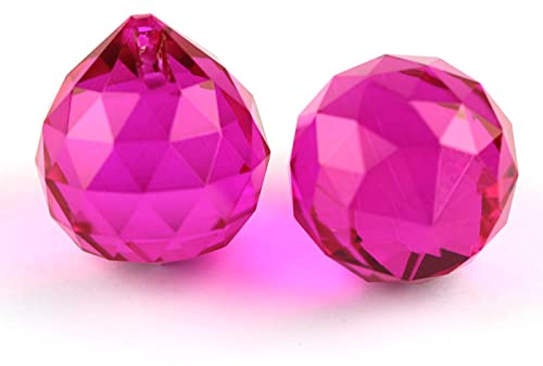 Colori K9 cristallo appeso palla prisma di vetro Feng Shui sfere sfaccettate albero matrimonio separazione decorazione hotel, rosa, 40 mm 1 pezzo