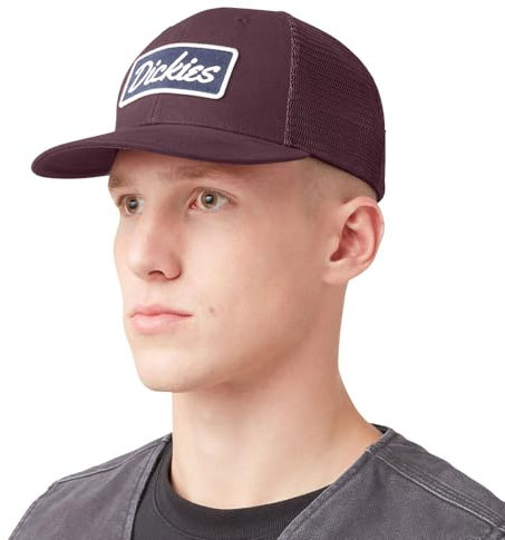 Dickies Men's Patch Logo Trucker Maroon (MR) Snapback Hat
