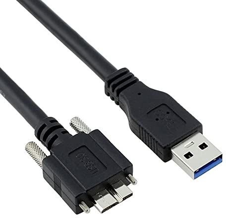 CY Câble micro USB 3.0 à vis unique verrouillable vers USB 3.0 Câble d'alimentation 5 Gbit/s pour caméra industrielle VR (1,2 m)