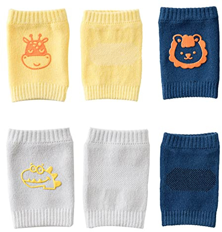 YUNYAN 3 Paar Anti-Rutsch Baby Knieschützer Kriechende Knieschützer mit Gummipunkten Rutschfest Krabbelhilfe Knieschützer Baby knieschoner zum Krabbeln