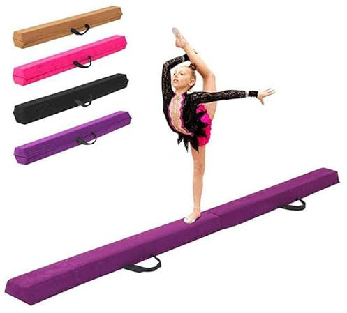 fikujap Schwebebalken, Turnen Schwebebalken Gymnastik Training Balance Beam für Zuhause Turnen, 210cm,Schwarz
