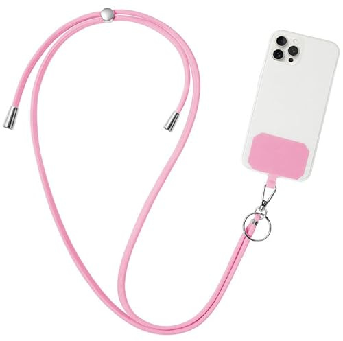 Flintronic Universal Mobile Phone Chain, Adjustable Collar, Lanyard for Most Smartphones, Neck Strap for Most Mobile Phone Cases, Pink, One Size