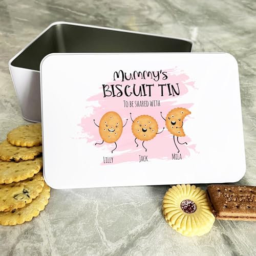Personalised Cute Smiling Biscuits Splash Mummys Cake Treat Sweets Biscuit Tin Personalised Gift | Custom Gift | Personalized Tin | Cake, Biscuit & Treat Tins | Gift For Her | Gift For Him