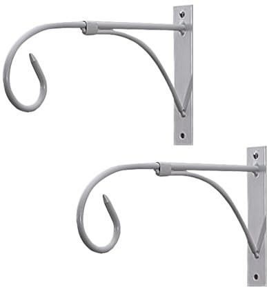 ALI2 Wandhalterung Haken Aus Eisen Halterung Pflanzenhalterung Blumenampel Halterung 2 Packungen 27cm×15.5cm Wandhalterung Haken Wandhalter Haken für Blumentopf Drinnen, Weiß