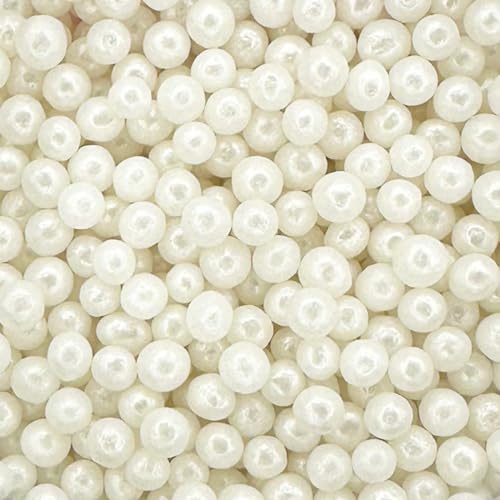 A Pinch Of - Pearls - Glimmer Mother of Pearl Cake Topper Sprinkles - 30g Edible Shimmer Ball Cupcake Decorations - Weddings, Christenings & Parties