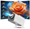 Allesin Proiettore Portatile Videoproiettore WiFi Bluetooth Supporto Full HD 1080P, 180°Rotabile Proiettore per Telefono//PC/TV Box, Mini Proiettore Home Cinema con 4P&4D Correzione
