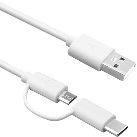 Kindle Fire Tablet Charger, HD 7, 8, 9, 10, HDX 7” 8.9”, Paperwhite, Oasis E-Reader, Dot 2nd Gen - 9W Power Cord with USB-C & Micro USB Cable