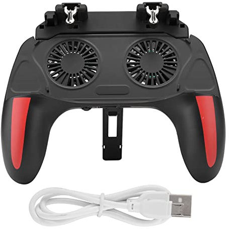Beufee Contrôleur De Téléphone, Contrôleur De Jeu Mobile, Poignée d'alimentation du Téléphone, Manette De Jeu à Dissipation Thermique avec Ventilateur De Refroidissement Et Batterie(2500mah)