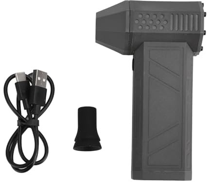 WOOXGEHM Jet Dry Blower, 130 000 TR/Min, Séchage Efficace, Ventilateur Portatif avec Lampe de Poche et Fonction SOS, Mini Souffleur Rechargeable Jet Dry pour Barbecue, Voitures (Gris)