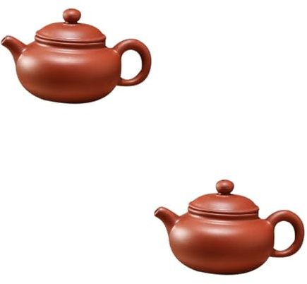 IMIKEYA 2pezzi Teiera Ceramica Artigianale Cinese Elegante Teiera Da Tè Rossa Per Momenti Di Relax e Condivisione Accessorio Per La Casa e Per Amanti Del Tè