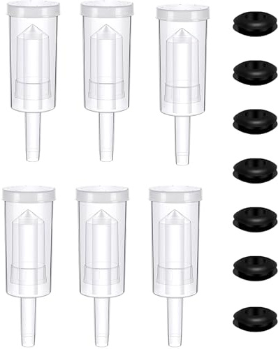 CHENKEE Gärung Luftschleusen Set,6 Stück Gärröhrchen Set,mit Gummistopfen Verschlusskappe,Luftschleusen Gärspund für Einkochen, Wein Machen,Sauerkraut, Kimchi