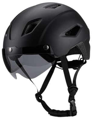 Dickly Casco de Bicicleta para niños con Visera, Acolchado Desmontable, cómodo, Ajustable, Casco de Bicicleta para Ciclismo, Deportes al Aire Libre, Negro