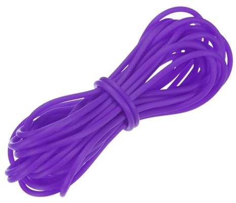 M METERXITY Cordón De Goma cilíndrico Hueco 5.5 Yardas 3mm Cuerda Elástica con Agujero De 1.5mm Cordones Elásticos para Barbería para Hacer Joyas/Manualidades/Collares/Pulseras [Morado]
