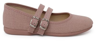Pisamonas Merceditas Lino Doble Hebilla Talla 34 Color Rosa Palo