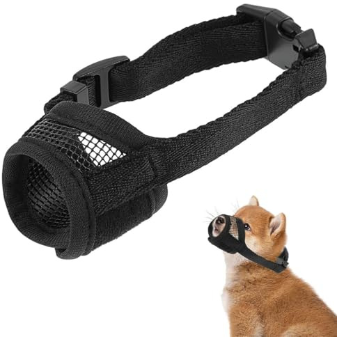 JEYORZY 1 Pcs Hundemaulkorb verhindert Beißen und Fressen Bellen und Kauen, Nylon-Maulkorb für kleine, mittelgroße Hunde mit atmungsaktivem Netz, mit Verstellbarer Schlaufe, Atmungsaktives Mesh (XS)