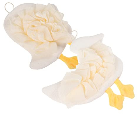 NIYANGLE 2 Pcs Moufles de Bain Exfoliant pour Garçon et Filles Nettoyage Profond en Fibre Viscose Doux et Ludique pour Bain