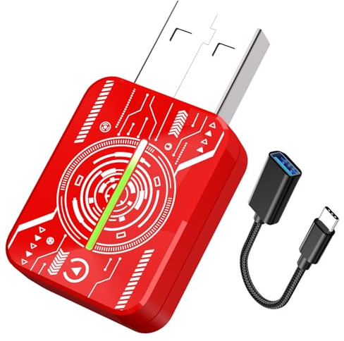 HEYINCAR+ CarPlay Wireless Adapter 2025 Upgrade CarPlay Dongle Converte Cablato a Wireless per iPhone, USB C/A Plug and Play Adattatore Compatibile con iPhone iOS 10+/Android Auto CarPlay (Orange)
