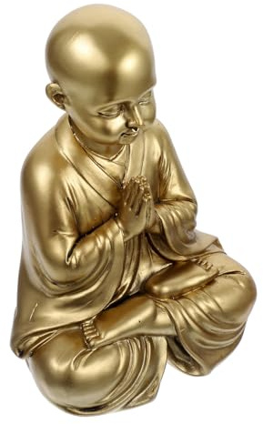 Vaguelly Estatua de Buda de Resina para Decoración de Oficina y Hogar, Adorno Artesanal Dorado Diseño Único y Apariencia Vívida
