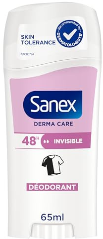 SANEX - Derma Care Invisible 48h Deodorante Stick 65ml – freschezza di lunga durata contro sudore e cattivi odori – rispetta la pelle– non contiene alcool* – protegge dalle macchie