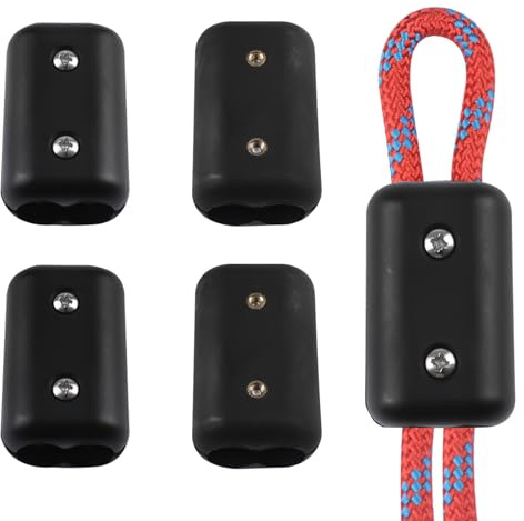 INCREWAY 4 PZ Morsetti Riutilizzabili per Corda con Due Fori Morsetto Connettore per Corda in Plastica Adatti per Corde in Nylon da 9-10 mm o Corde Intrecciate