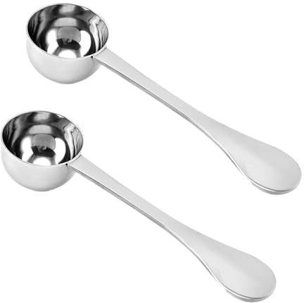 ShiningUU Lot de 2 cuillères à mesurer professionnelles en acier inoxydable 1 cuillère à soupe (15 ml) avec long manche | Outil de mesure pour café moulu et poudres