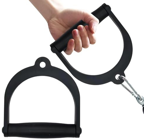Lot de 2 câbles de fixation ergonomiques avec poignée en D, poignées de poulie antidérapantes pour entraîneur de gymnastique à domicile, Pilates, rangée latérale, triceps, extension du dos, entraîneme