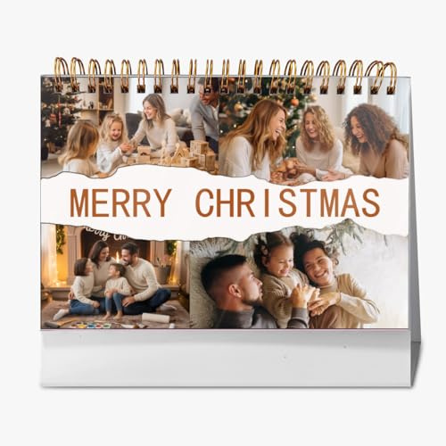 Personalisierter Tischkalender, Personalisierter Desktop Kalender mit eigenen Fotos, Fotokalender Selbst Gestalten, ideal für Büro, Zuhause und Schule, Geschenkidee für Weihnachten