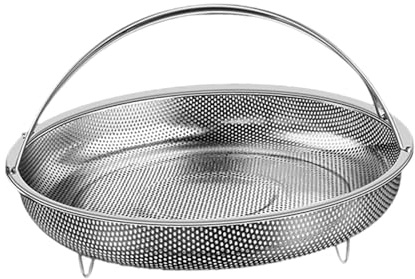 lopituwe Cesta vaporera multifuncional esencial con asa, cesta vaporera de verduras de acero inoxidable, inserto, los mejores accesorios cocina, organizador cocina malla, contenedor almacenamiento