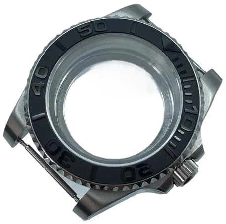 1 st 40 mm herrklocka, boett, yachtbezel, safirkristallglas, 120 varv/min, 316 rostfritt stål, for NH35, NH36-urverk(Glass back cover 2,Miyota 8215)