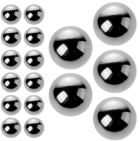 SHERCHPRY 20 Stück Selbstgemacht Malkugeln aus Stahl zum Farbmischen 20stücke Mischbälle zum Mischen von Airbrush Farben und Tinten in Silber