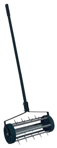 Oypla Heavy Duty Hand Held Push Along Garden Lawn Aerator - c/w Spikes