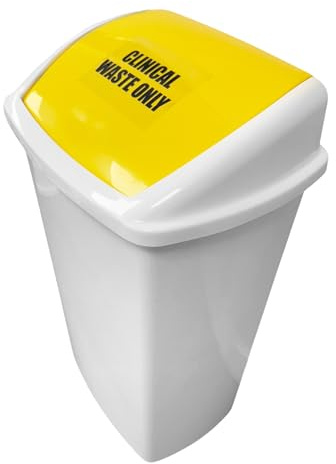 Chabrias Ltd Plastic 50 Litre Swing Top Bin Red & Other Recyclables Logo, Flip Top, Colour Coded, Recycling, Home, Work, Office, Recycle