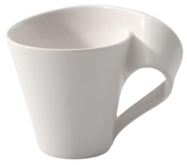 Villeroy & Boch NewWave Tazza di Caffè Bicchiere con Manico, Premium Porcellana, Bianco, 250 ml
