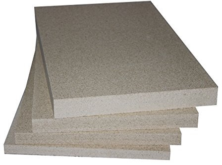 HeWaTherm Vermiculite 1100°C 625kg/m3, 4 Platten 500 x 300 x 25 mm Schamotte Ersatz