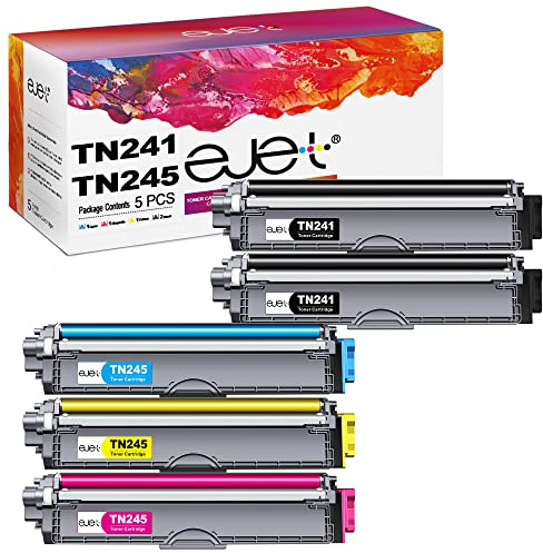ejet TN241 TN245 Toner Kompatibel für Brother TN 241 TN-245 TN-242 TN-246 für Brother MFC 9332CDW Toner MFC-9142CDN DCP 9022CDW MFC-9332CDW DCP-9022CDW HL-3142CW HL-3152CW (TN-241BK TN-245C/M/Y)