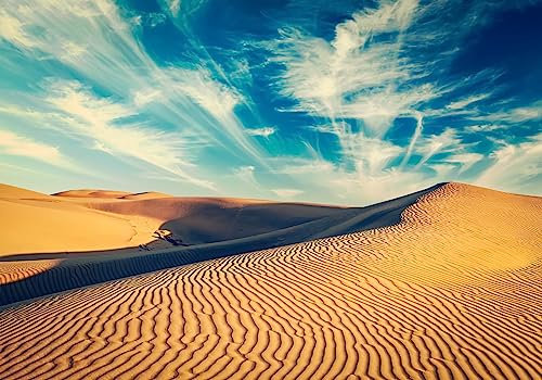 Wesmilewallpaper Papier Peint Panoramique 3D Papiers Peints Intissé Ciel Bleu Et Nuages ​​Blancs Désert Paysage Naturel Tapisserie Murales Papier Peint Poster 430x300cm