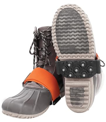 GGS Anti-Slip Ice Cleats for Shoes and Boots, Adjustable Mid-Sole Traction